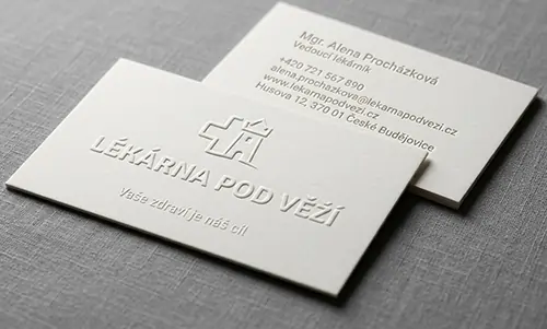 Embosování na vizitkách